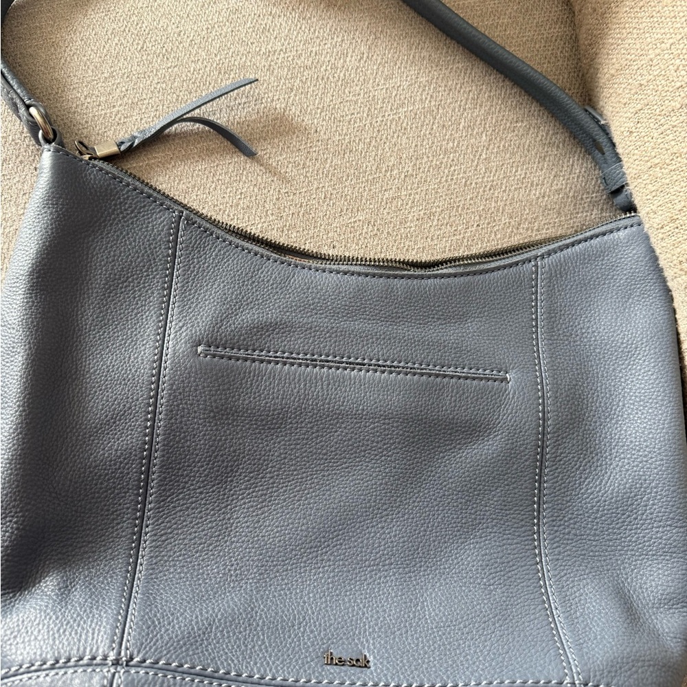 Blue Leather Thesak hobo style bag